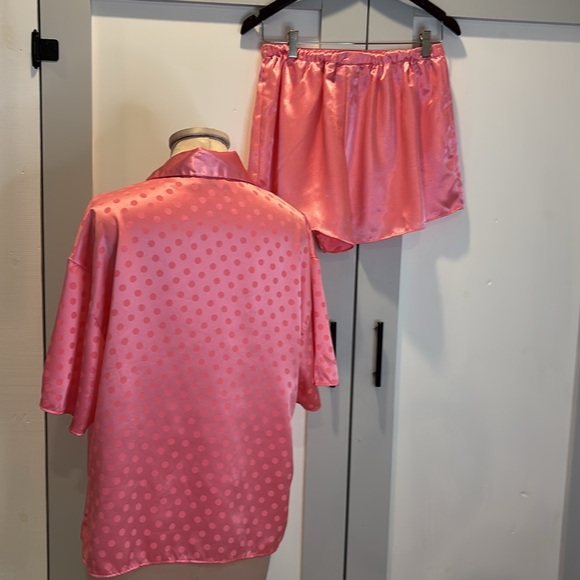 Victoria's Secret VTG '80s Gold Label Hi-Gloss Satin PJ Sleep Shorts +Top SZ M - Picture 2 of 12